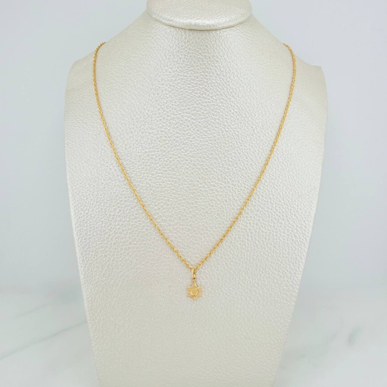 Set Cadena y Dije Lazo + Estrella David 1.05gr / 39.9cm / 1.09mm Oro Amarillo 18K (Oferta) &