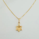 Set Cadena y Dije Veneciana + Estrella David 1.2gr / 45cm / 0.5mm Oro Amarillo 18K (Oferta) &