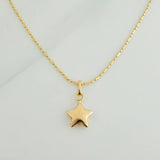 Set Cadena y Dije Morse + Estrella 1.85gr / 45.3cm / 0.73mm Oro Amarillo 18K (Oferta) &