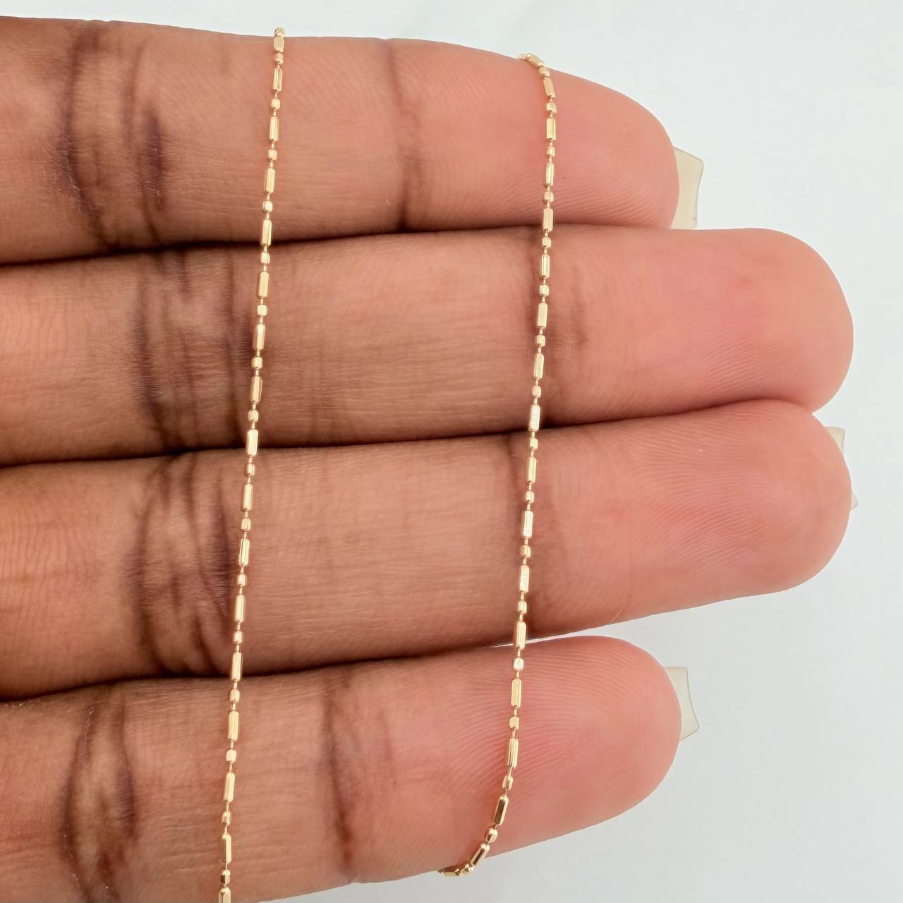 Set Cadena y Dije Morse + Estrella 1.85gr / 45.3cm / 0.73mm Oro Amarillo 18K (Oferta) &