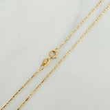 Set Cadena y Dije Morse + Estrella 1.85gr / 45.3cm / 0.73mm Oro Amarillo 18K (Oferta) &