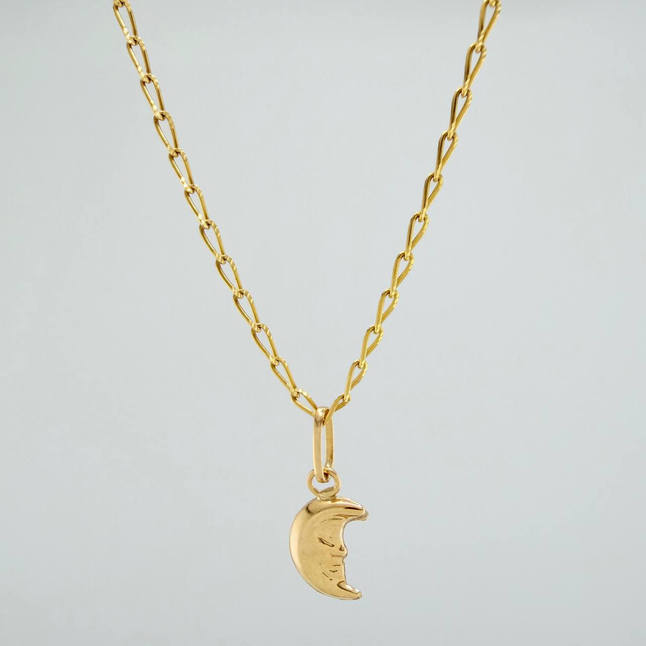 Set Cadena y Dije Espiga + Luna 2gr / 45.2cm / 1.21mm Oro Amarillo 18K (Oferta) &