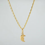 Set Cadena y Dije Espiga + Luna 2gr / 45.2cm / 1.21mm Oro Amarillo 18K (Oferta) &