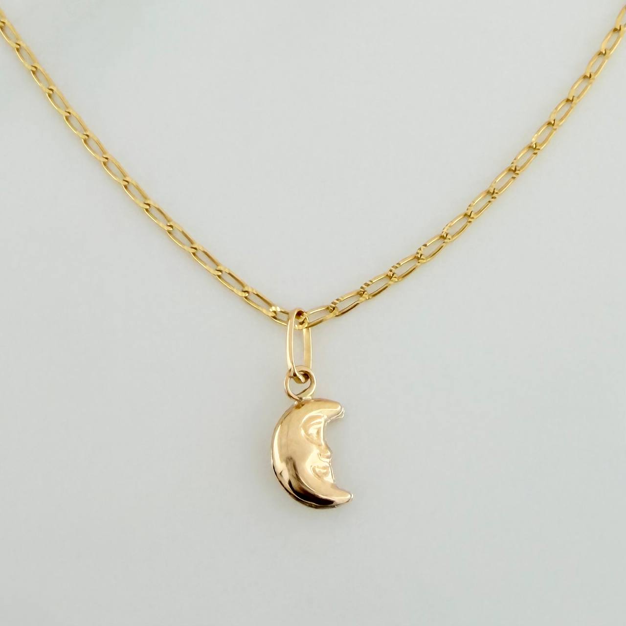 Set Cadena y Dije Espiga + Luna 2gr / 45.2cm / 1.21mm Oro Amarillo 18K (Oferta) &