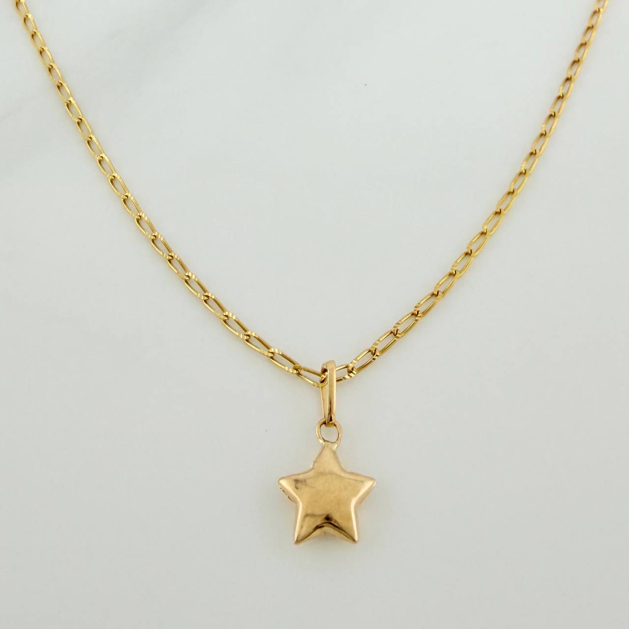 Set Cadena y Dije Espiga + Estrella  2gr / 45.5cm / 1.21mm Oro Amarillo 18K (Oferta) &