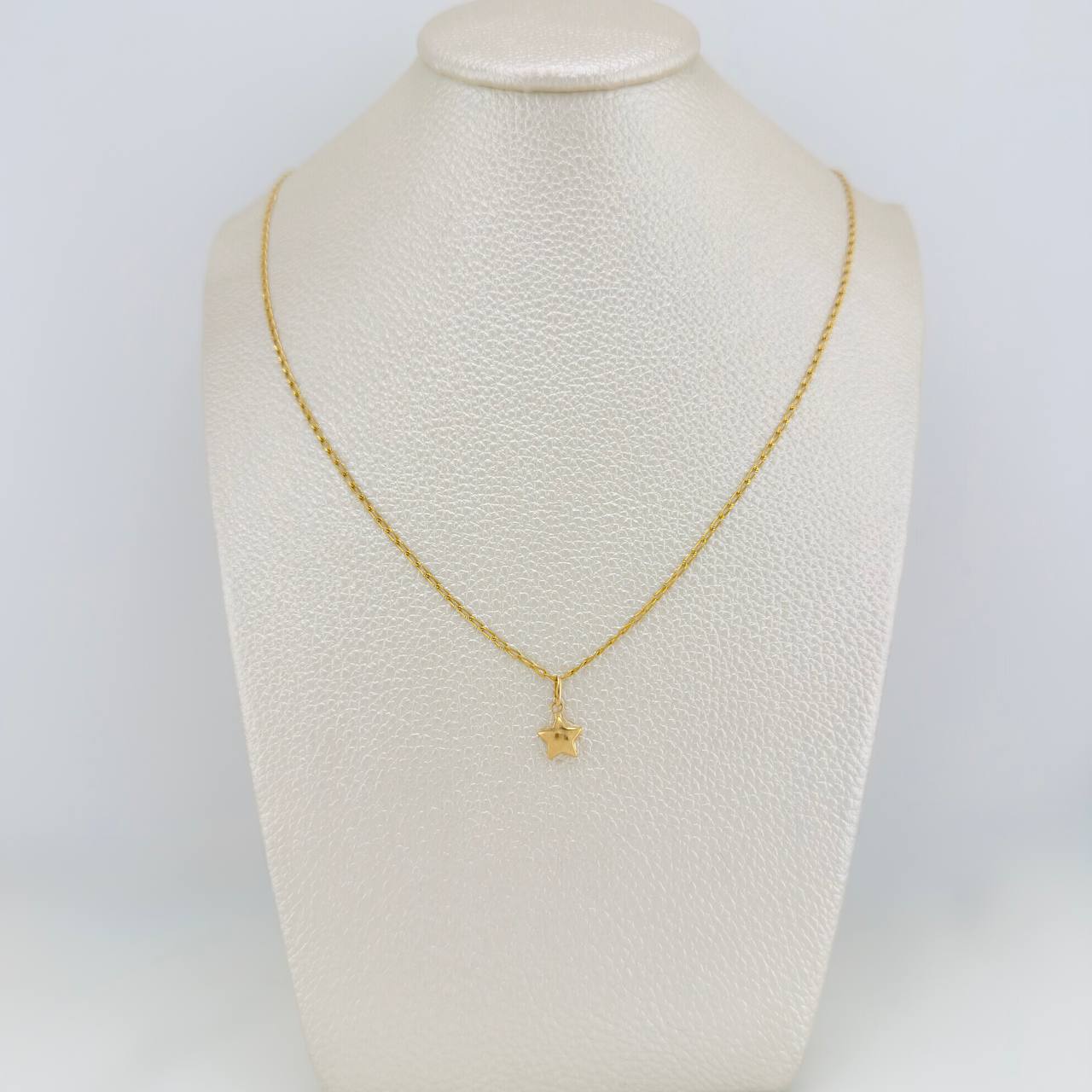 Set Cadena y Dije Espiga + Estrella  2gr / 45.5cm / 1.21mm Oro Amarillo 18K (Oferta) &