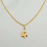 Set Cadena y Dije Espiga + Estrella David 1.95gr / 45.3cm / 1.22mm Oro Amarillo 18K (Oferta) &