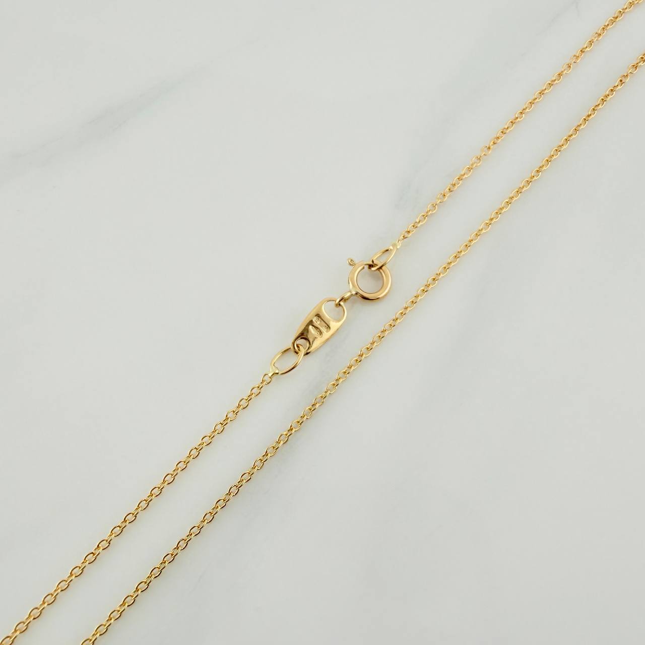 Set Cadena y Dije Aro Seguido + Luna 1.65gr / 45.5cm / 1mm Oro Amarillo 18K (Oferta) &