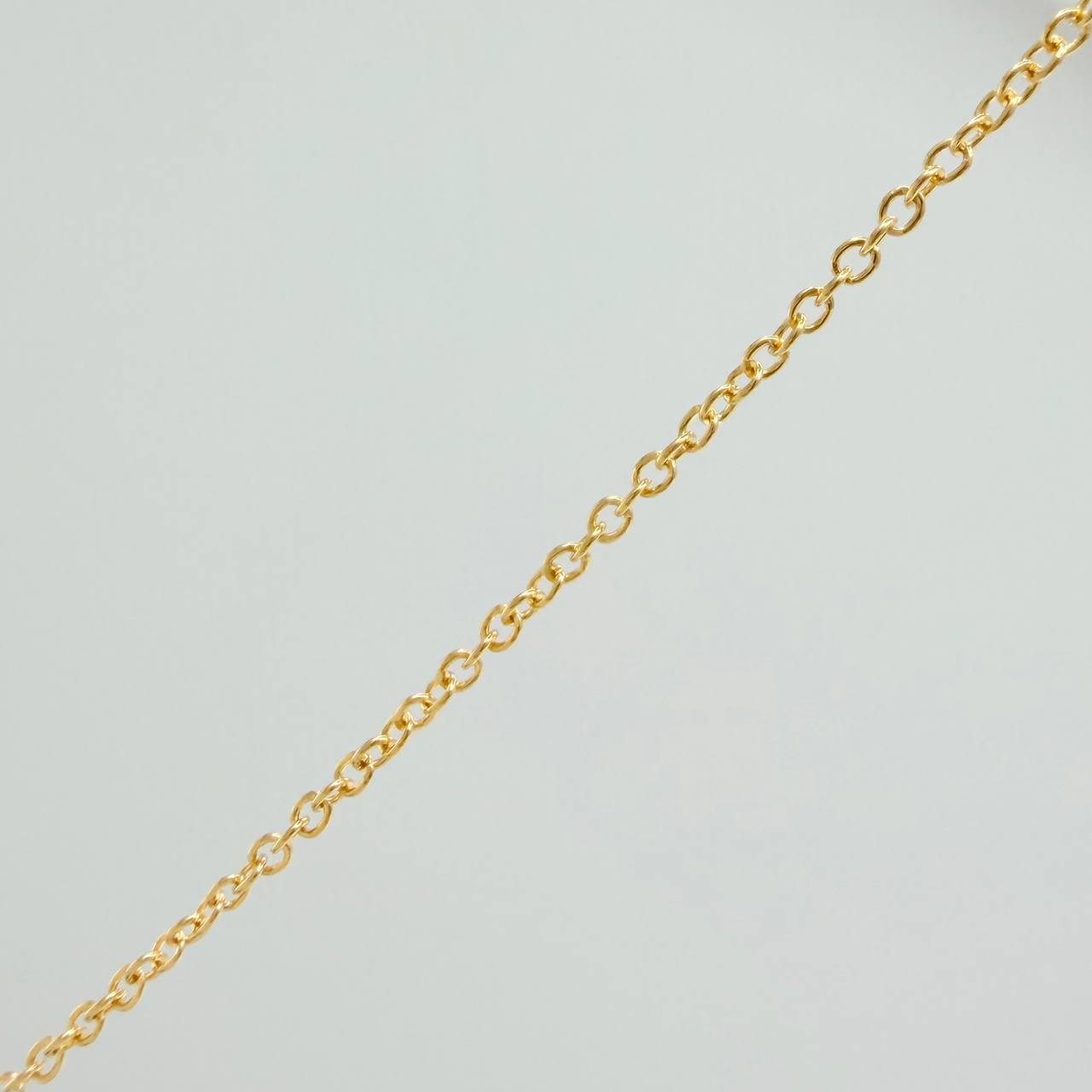 Set Cadena y Dije Aro Seguido + Luna 1.65gr / 45.5cm / 1mm Oro Amarillo 18K (Oferta) &