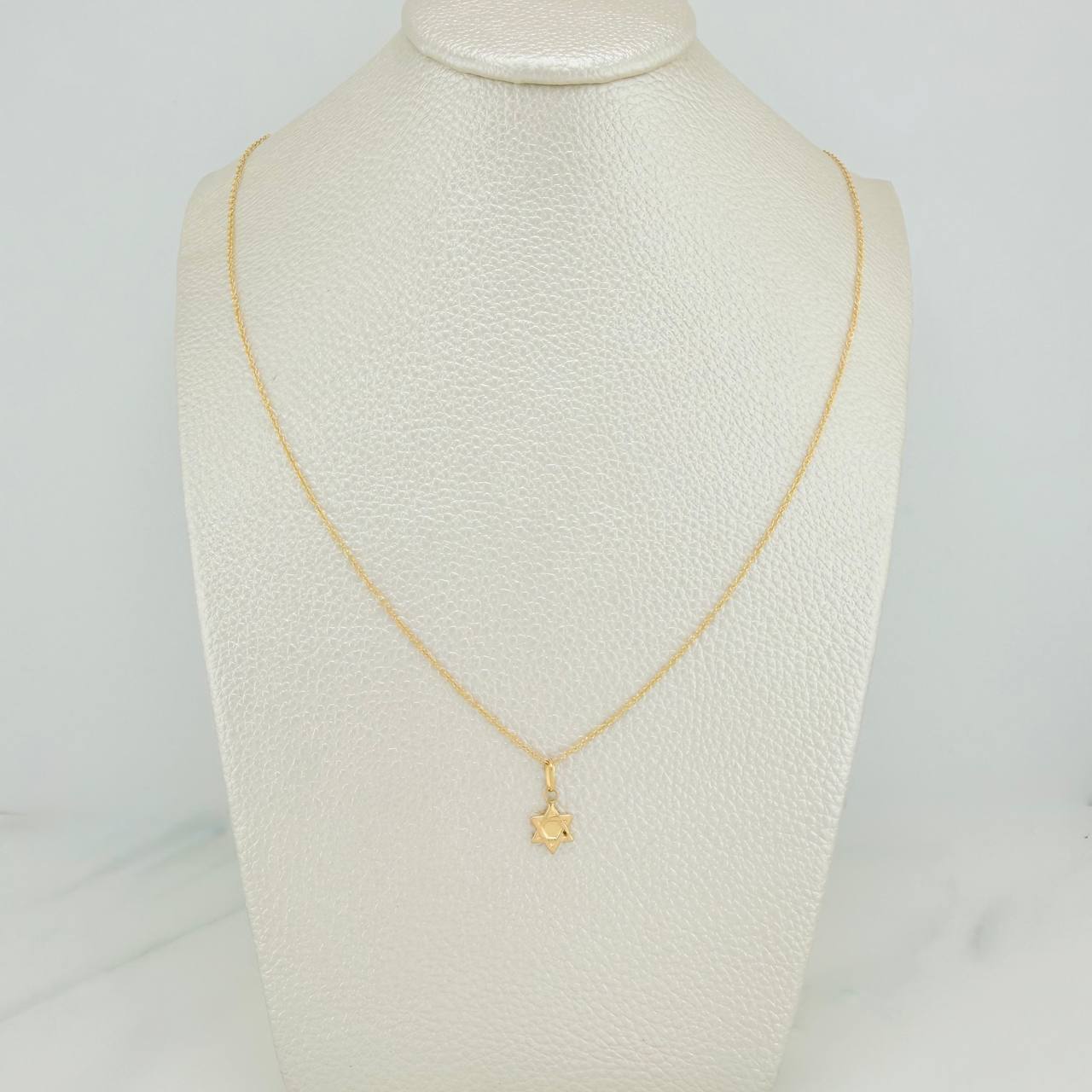 Set Cadena y Dije Aro Seguido + Estrella David 1.6gr / 45.5cm / 1.01mm Oro Amarillo 18K (Oferta) &