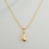 Set Cadena y Dije Aro Seguido + Luna 1.65gr / 45.5cm / 1mm Oro Amarillo 18K (Oferta) &