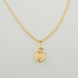 Set Cadena y Dije Aro Seguido + Corazon 1.55gr / 45.4cm / 0.96mm Oro Amarillo 18K (Oferta)&
