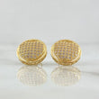 Topos Corazon Aro Tupido 3.65gr / 1.3cm / Circones Blancos Oro Amarillo 18K *