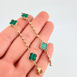 Pulso Trébol Militar Diamantada 6.8g / 18cm / 2.9mm Oro Amarillo 18K