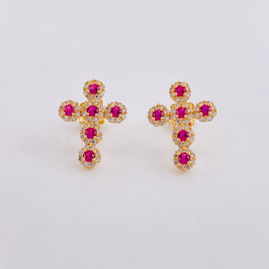 Topos Cruz Tupida 2.9g / 16.9mm Oro Amarillo 18K