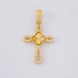 Dije Cruz Trébol Diamantado 1.8g / 3cm Oro Amarillo 18K