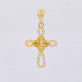Dije Cruz Trébol Diamantado 1.8g / 3cm Oro Amarillo 18K