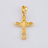 Dije Cruz Trébol Diamantado 1.8g / 3cm Oro Amarillo 18K