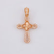 Dije Cruz Trébol Diamantado 1.75g / 3cm Oro Rosa 18K
