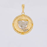 Dije Circulo San Miguel 4.5g / 3.4cm Dos Oros Amarillo Blanco 18K