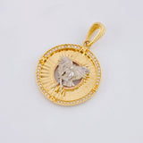 Dije Circulo San Miguel 4.5g / 3.4cm Dos Oros Amarillo Blanco 18K