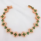 Pulso Trebol Flores 15.3 g / 17.7 cm / 9.83 mm Oro Amarillo 18K