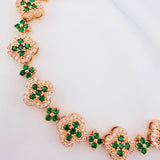 Pulso Trebol Flores 15.3 g / 17.7 cm / 9.83 mm Oro Amarillo 18K