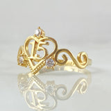 Anillo 15s Corona Encarretada 1.95gr / T6 1/2 / Oro 18K