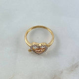 Anillo Corazones 2.85gr / T7 1/2 / Circones Blancos Tres Oros