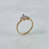 Anillo Corona 1.8gr / T4 1/2 / Circones Blancos-Morados Oro Amarillo
