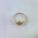 Anillo Corona 1.8gr / T4 1/2 / Circones Blancos-Morados Oro Amarillo