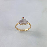Anillo Corona 1.8gr / T4 1/4 / Circones Blancos-Lilas Oro Amarillo
