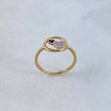 Anillo Corazones 1.7gr / T5 3/4 / Circones Blancos-Negros Dos Oros Amarillo Blanco