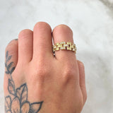Anillo Correa Rustica Intercalada 4.4gr / T10 / Oro Amarillo 18K ©