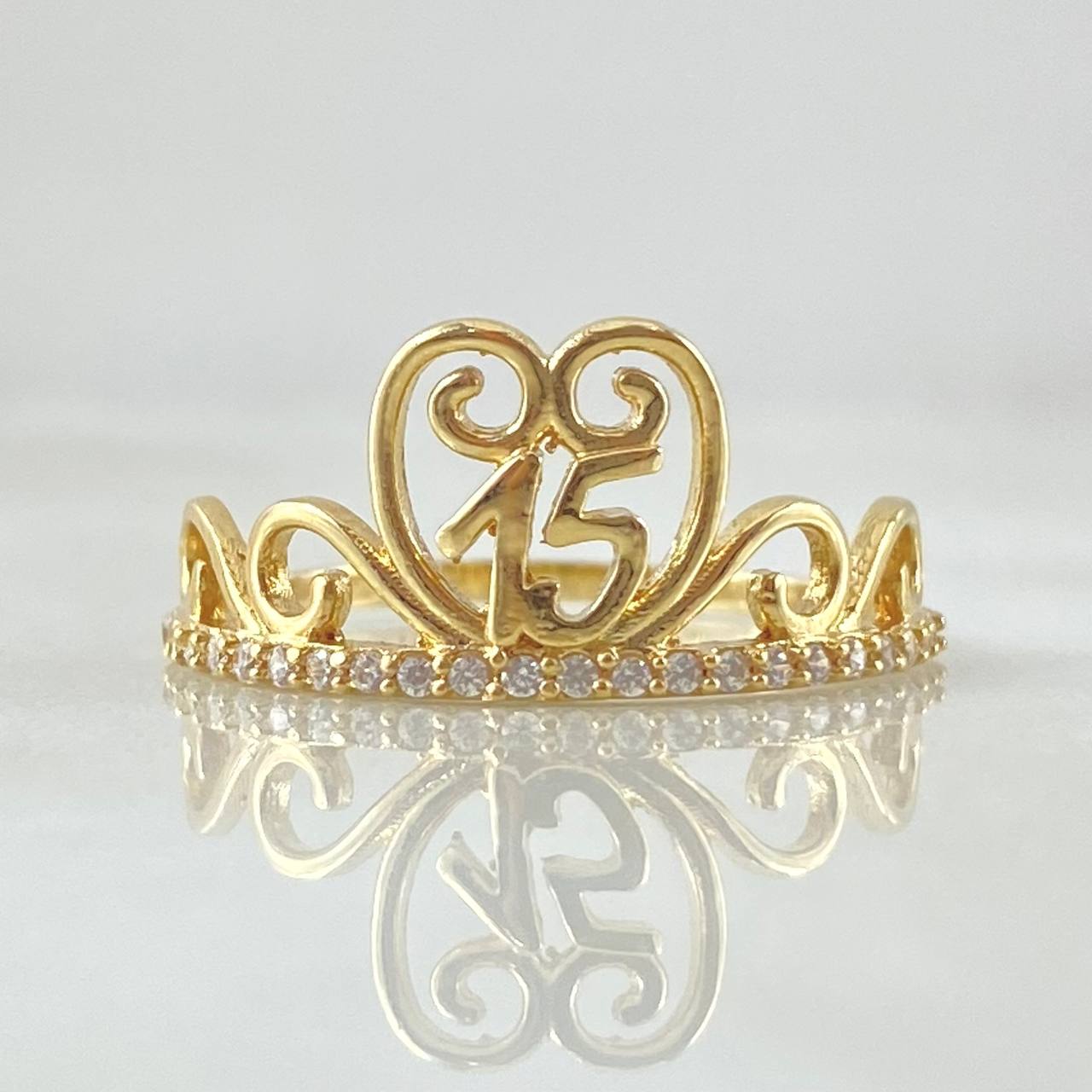 Anillo 15s Corona Cisne 1.8gr / T6 3/4 / Oro 18K
