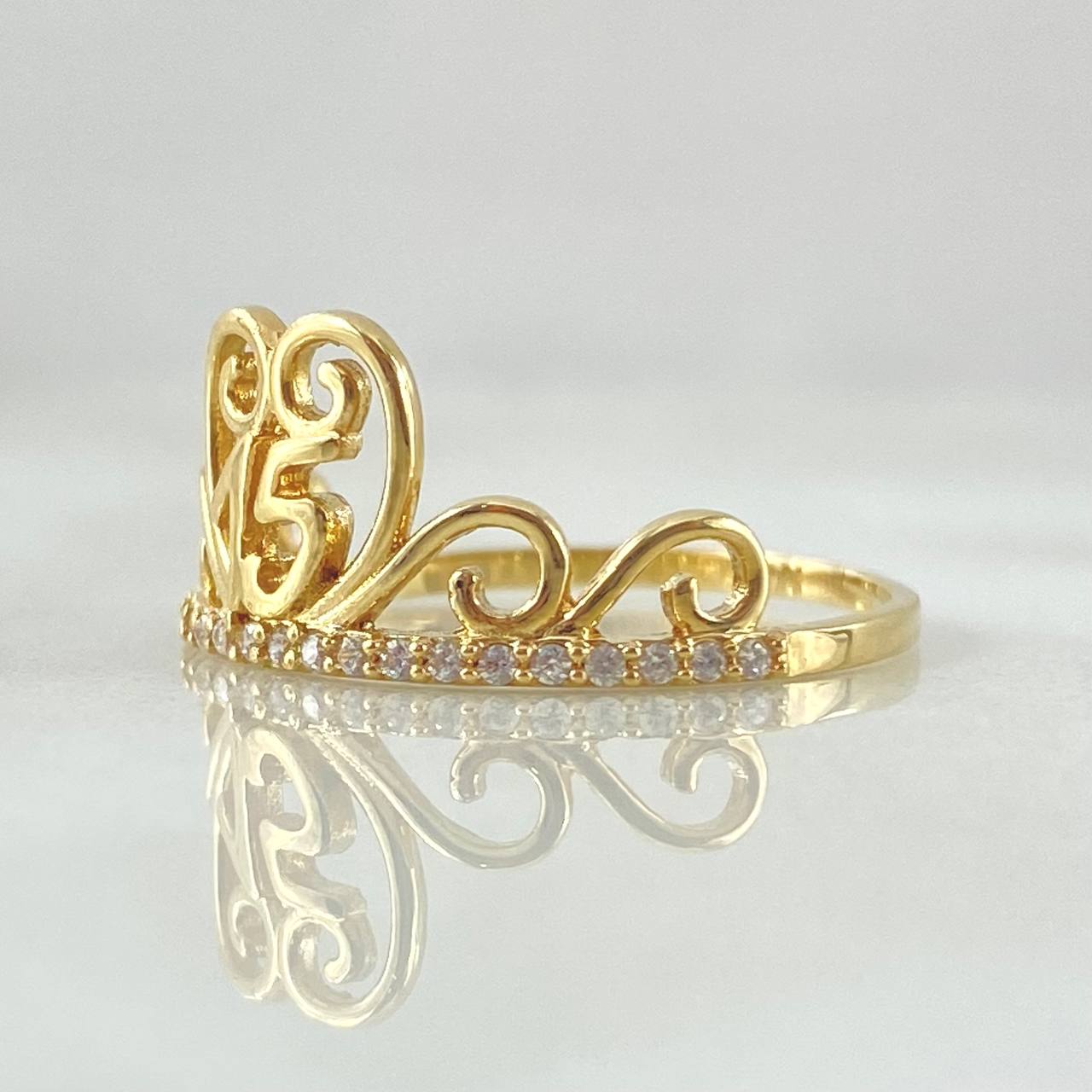 Anillo 15s Corona Cisne 1.8gr / T6 3/4 / Oro 18K