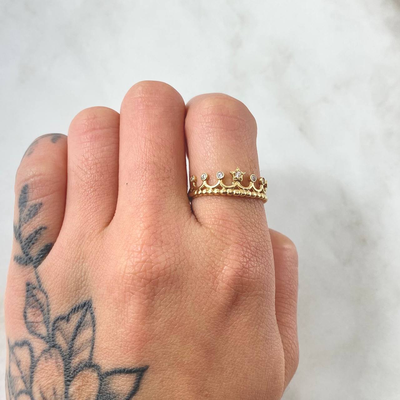 Anillo Corona Estelar 1.9gr / T7 3/4 / Oro 18K