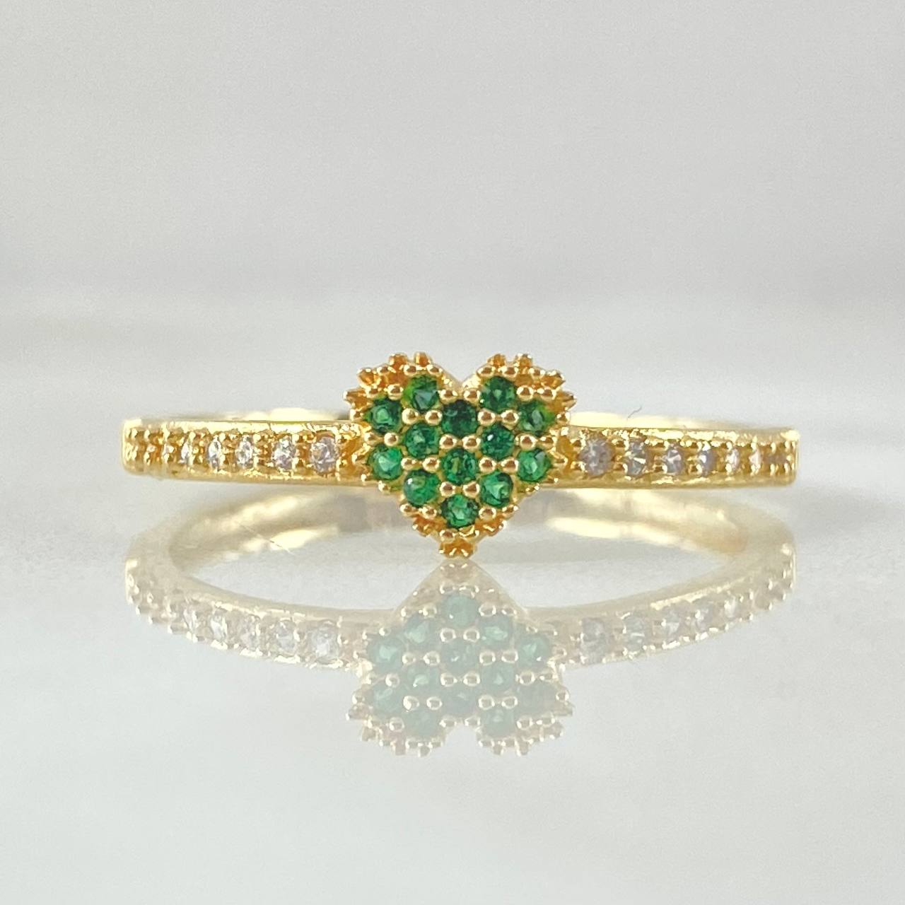 Anillo Carril Corazón Tupido 1.95gr / T7 3/4 / Oro 18K