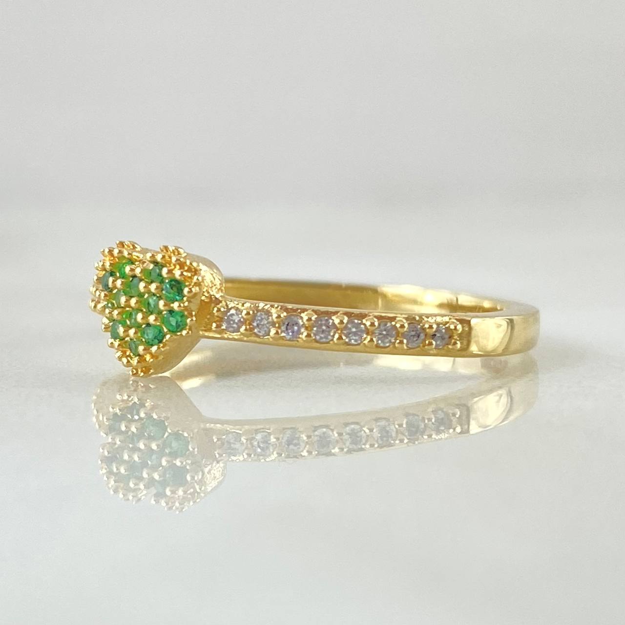 Anillo Carril Corazón Tupido 1.95gr / T7 3/4 / Oro 18K