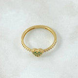 Anillo Carril Corazón Tupido 1.95gr / T7 3/4 / Oro 18K
