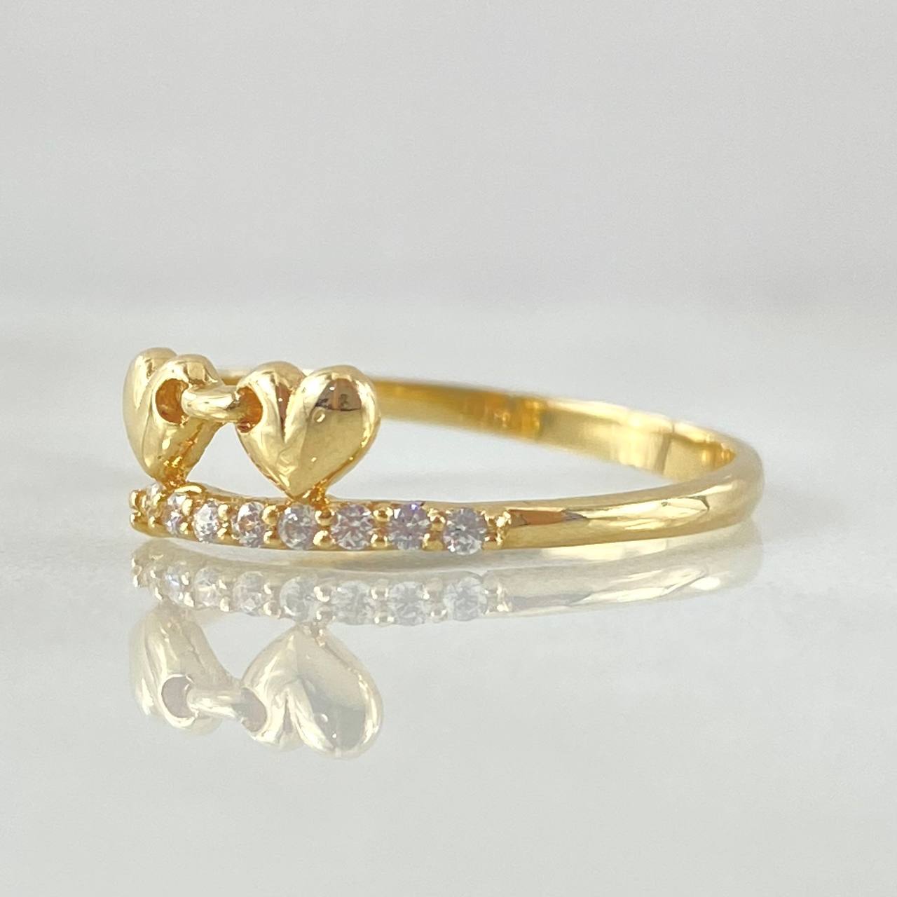Anillo Corazones Bloqueados 1.5gr / T6 1/2 / Oro 18K