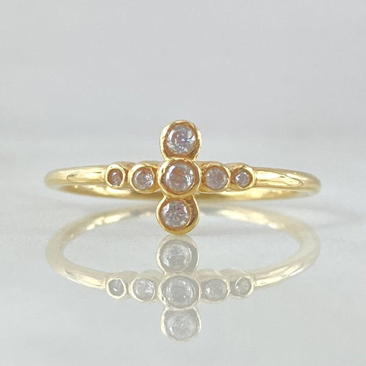 Anillo Crúz Burbujeante 1.95gr / T7 1/4 / Oro 18K