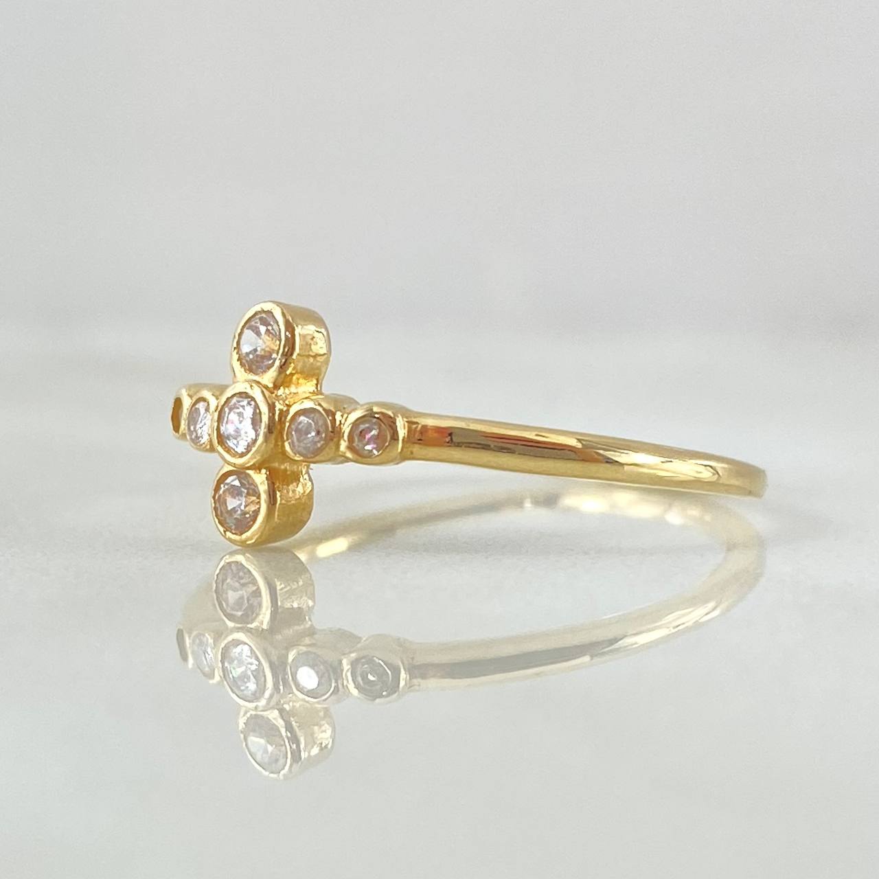 Anillo Crúz Burbujeante 1.95gr / T7 1/4 / Oro 18K