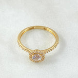 Anillo Solitario Halo Cuadrado 1.7gr / T5 1/4 / Oro 18K -