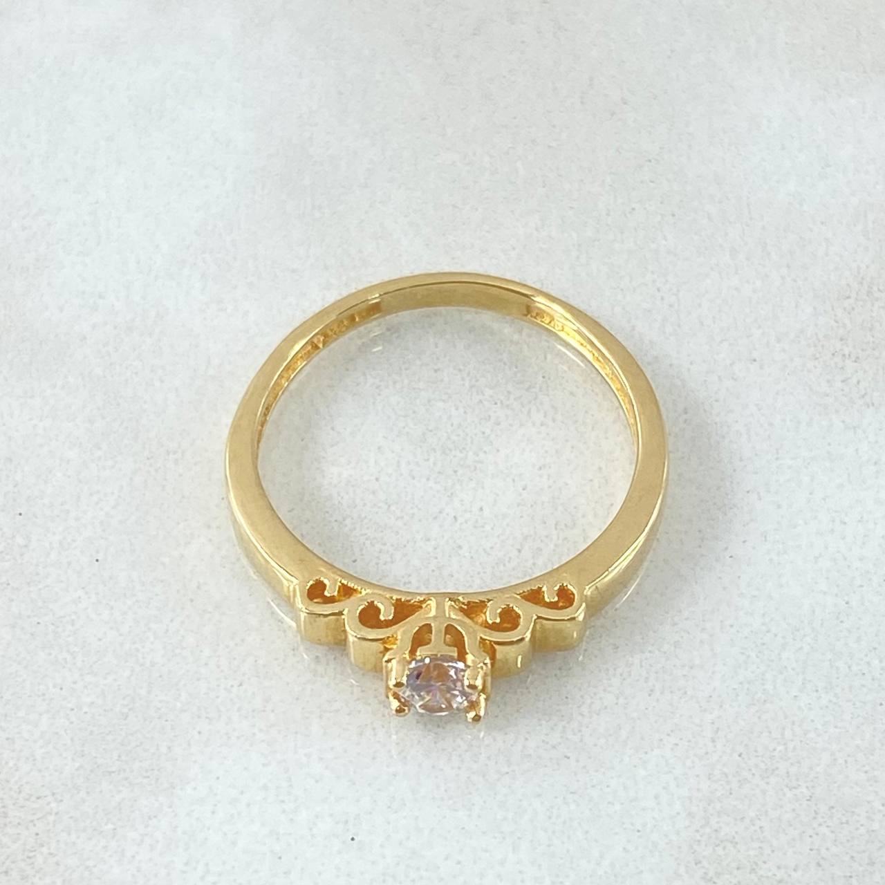 Anillo Solitario Corazones Roto 2.6gr / T6 1/4 / Oro 18K