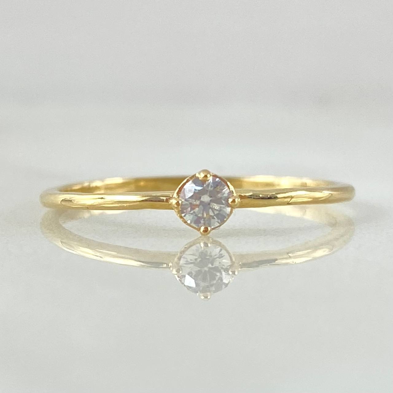 Anillo Solitario Liso Petit 1.1gr / T6 / Oro 18K