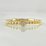 Anillo Solitario Bisel Esfera 1.85gr / T7 1/2 / Oro 18K