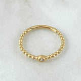 Anillo Solitario Bisel Esfera 1.85gr / T7 1/2 / Oro 18K