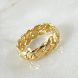 Anillo Cubano Prenzado 4.7gr / T6 / Oro 18K