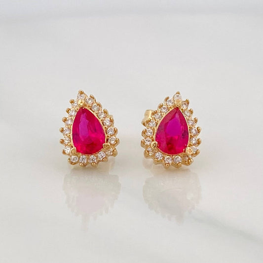 Topos Lagrima Tupido 2.1g / 7.2mm Oro Amarillo 18K